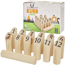 Gra Kubb numeryczny Skandynawskie Kręgle z drewna, Gra