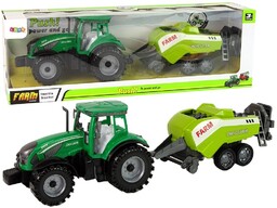 Zielony Ciągnik Rolniczy Siewnik Napęd Frykcyjny Import LEANToys