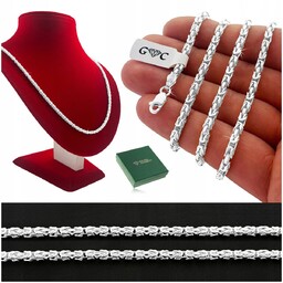 SREBRNY ŁAŃCUSZEK MĘSKI SPLOT KRÓLEWSKI SREBRO PRÓBA 925