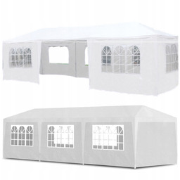 Pawilon Ogrodowy Namiot Cateringowy Imprezowy Biały 3x9 m