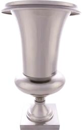 Wazon metalowy srebrny 44cm D01721 z serii MARGARET