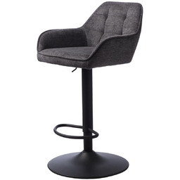 Hoker obrotowy Nolan z regulacją wysokości, pikowany, szary