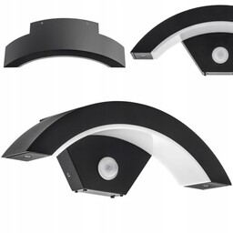 Kinkiet elewacyjny - 12W, 4000K, czarny mat, IP44