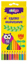 Kredki ołówkowe trójkątne Strigo 12 kolorów