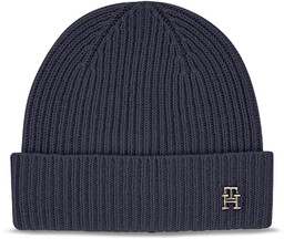 Czapka Tommy Hilfiger Cashmere Chic Beanie AW0AW15321 Granatowy