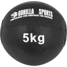 5kg Piłka lekarska ze skóry syntetycznej Gorilla Sports