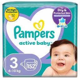 Pieluchy Pieluszki Pampers ActiveBaby 3 6-10 kg 152szt.