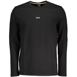 CZARNY MĘSKI T-SHIRT Z DŁUGIM RĘKAWEM HUGO BOSS