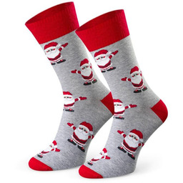 STEVEN Świąteczne skarpety męskie 136 w małe mikołaje,