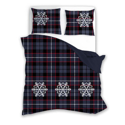 Faro Pościel świąteczna 140x200 Scandic 007 granatowa biała