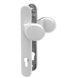 Klamka drzwiowa gałka-gałka na szyldzie PZ F1/srebro