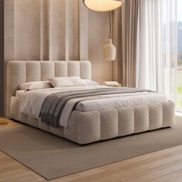 Łóżko tapicerowane z pojemnikiem 4578G 120x200 Boucle Biały