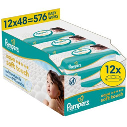 PAMPERS Chusteczki nawilżane Aqua Soft Touch (576 szt.)