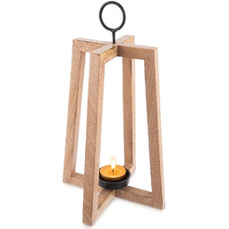 Świecznik drewniany wiszący MANGO 25x25x44 cm