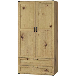 Szafa garderoba artisan 90cm dwudrzwiowa szuflady półki drązek
