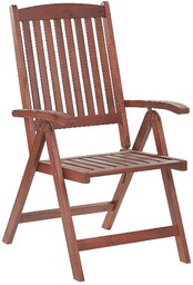 Beliani Krzesło ogrodowe ciemne drewno akacjowe