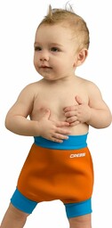 Cressi Dziecięce Swim Nappy Pieluchy Kąpielowe, Pomarańczowy/Jasnoniebieski, 2XL/24m