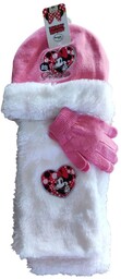 Komplet Disney Myszka Minnie czapka szalik rękawiczki