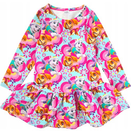 Sukienka 116 Różowa Psi Patrol Sky falbanki Wesele