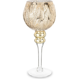 Świecznik szklany kielich szkło złoty 30x12x12 148228