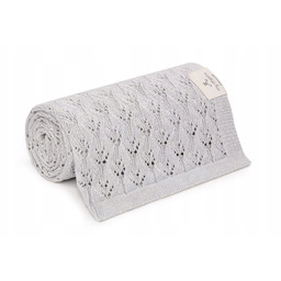 My Memi Ażurowy kocyk bambusowy 80x100 light grey