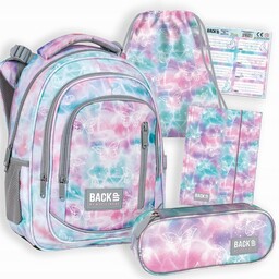 Zestaw 5W1 Plecak Szkolny Piórnik Worek Teczka Nalepki