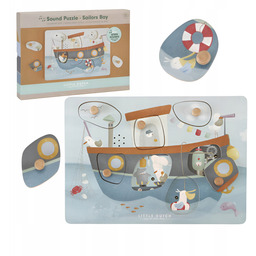Układanka drewniana Puzzle Drewniane dźwiękowe sensoryczne Little Dutch