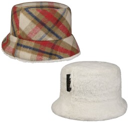 Kapelusz Dwustronny Doriet Check Bucket by Mayser, camelowy,