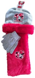 Komplet Disney Myszka Minnie czapka szalik rękawiczki