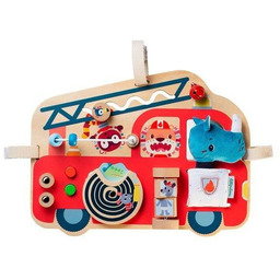 Tablica manipulacyjna z drewna Wóz strażacki Nosorożec Marius