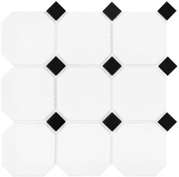 DUNIN mozaika ceramiczna Octagon White 95 matt