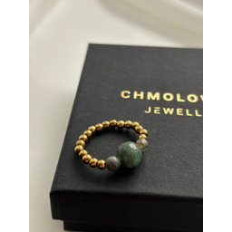 Pakamera Pierścionek elastyczny Agat Zielony