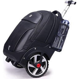 WMHYLYH Wodoodporny plecak na kółkach, Czarny, 20"