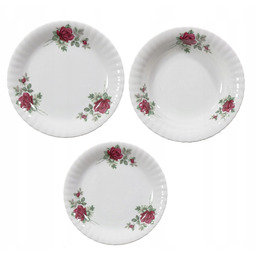 Komplet talerzy 18 el. Chodzież Iwona B826 Bordowa