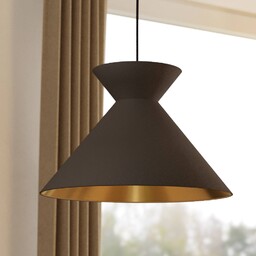 EGLO Lampa żyrandol Nastasia cappuccino/mosiądz 1-punktowa