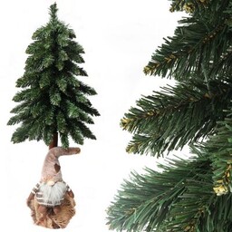 Choinka sztuczna na pniu ze skrzatem 120 cm