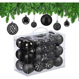 Relaxdays Zestaw 50 bombek choinkowych, błyszczące, matowe
