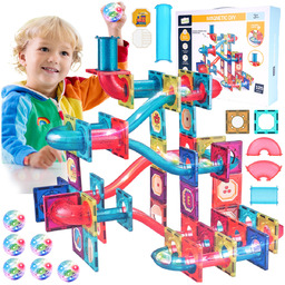 Klocki Magnetyczne 3D Świecące Konstrukcyjne Edukacyjne 125 elementów