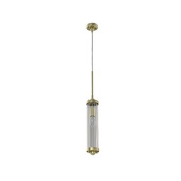 LAMPA WISZĄCA FIATTO I OLD GOLD metalowo szklana