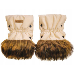 Mufki rękawiczki ocieplane na zimę do wózka beżowe