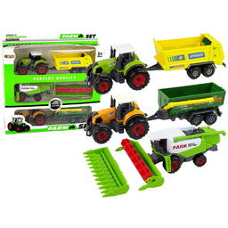 Zestaw Maszyn Rolniczych Traktory Z Przyczepami I Kombajn