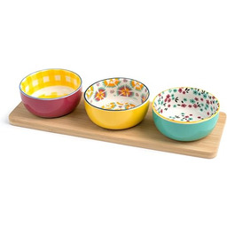 H&H Mix&Match Set 3 miseczki Stoneware Decorate, 9cm,