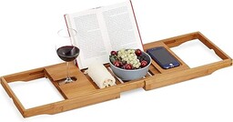 Relaxdays Półka na wannę, XL z podpórką
