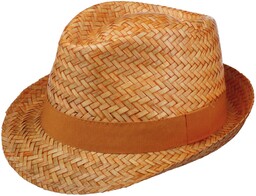 Kapelusz Słomkowy Valencia Trilby by Lipodo, pomarańczowy, cm