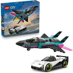 LEGO City, klocki, Odrzutowiec kontra samochód, 60489