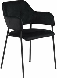 Krzesło Lima z podłokietnikami czarne tapicerowane