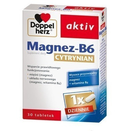 Doppelherz Aktiv Magnez-B6 Cytrynian, 30 tabletek