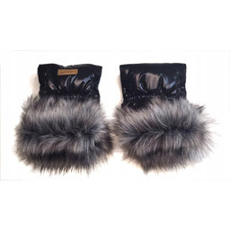 Mufki rękawice do wózka z futerkiem ocieplane