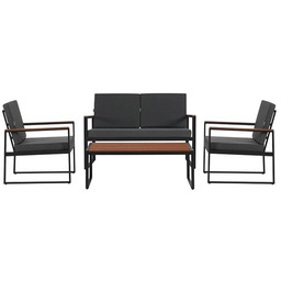 Zestaw mebli ogrodowych metalowych stół, sofa oraz fotele