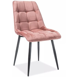 Krzesło Chic Velvet Różowy Czarne Nogi